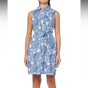 Tommy Hilfiger Blue and White Sheath Dress